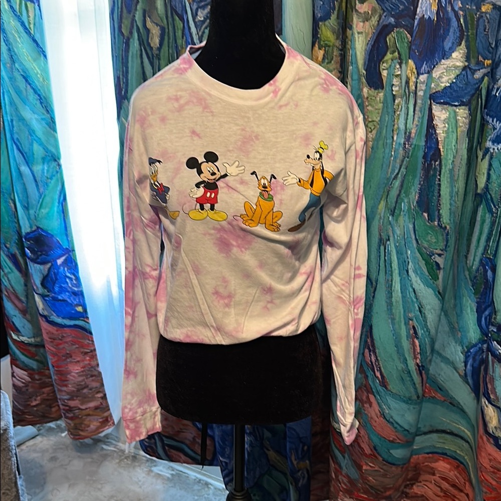 Disney Long Sleeve Tee with Mickey and Friends - Purple Tie-Dye